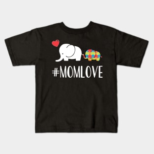 Autism Awareness cute T-Shirt Elephant Mom kid Heart gift Kids T-Shirt